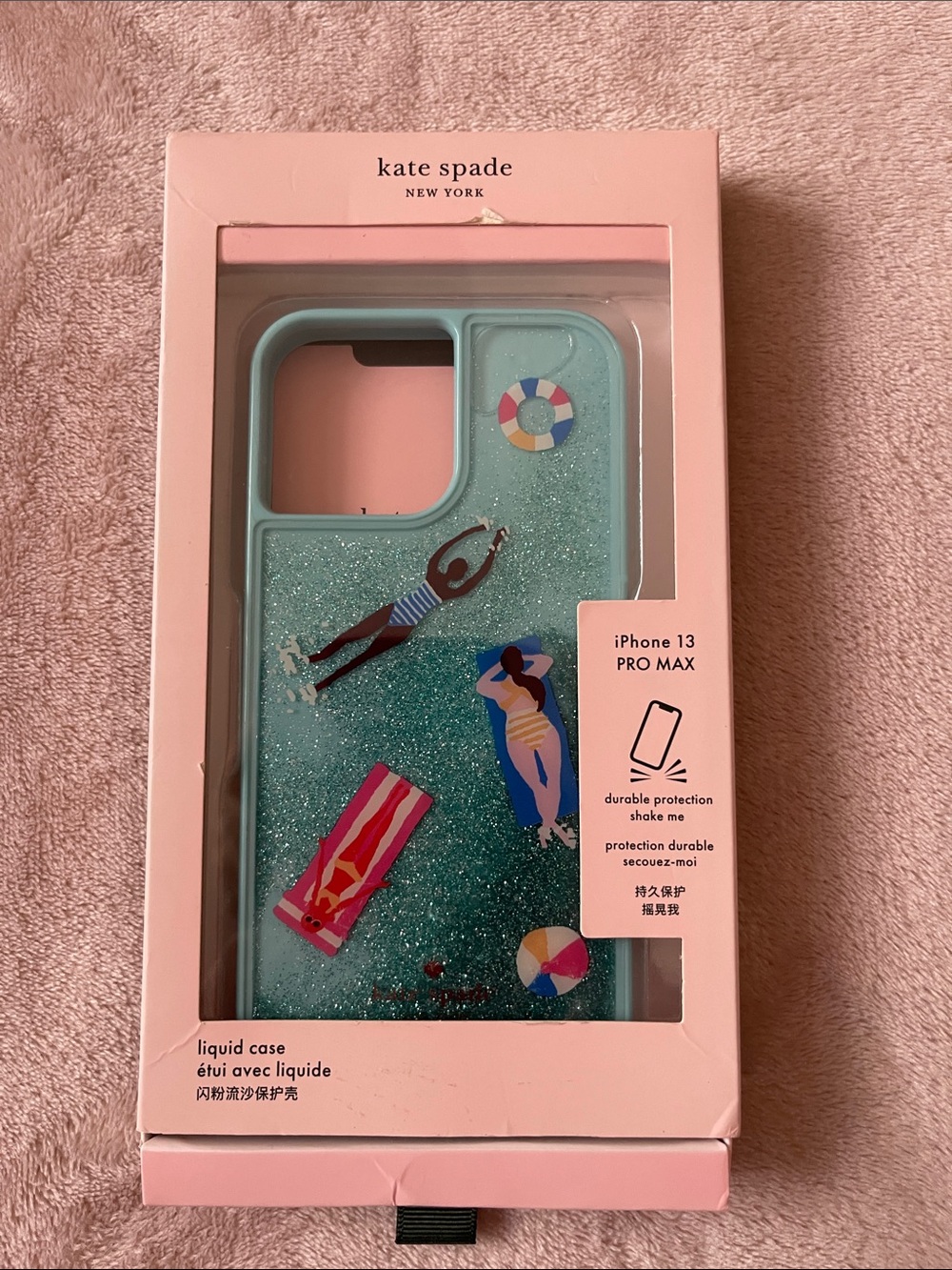 Kate Spade Poolside Liquid Glitter iPhone 13 Pro Max Case